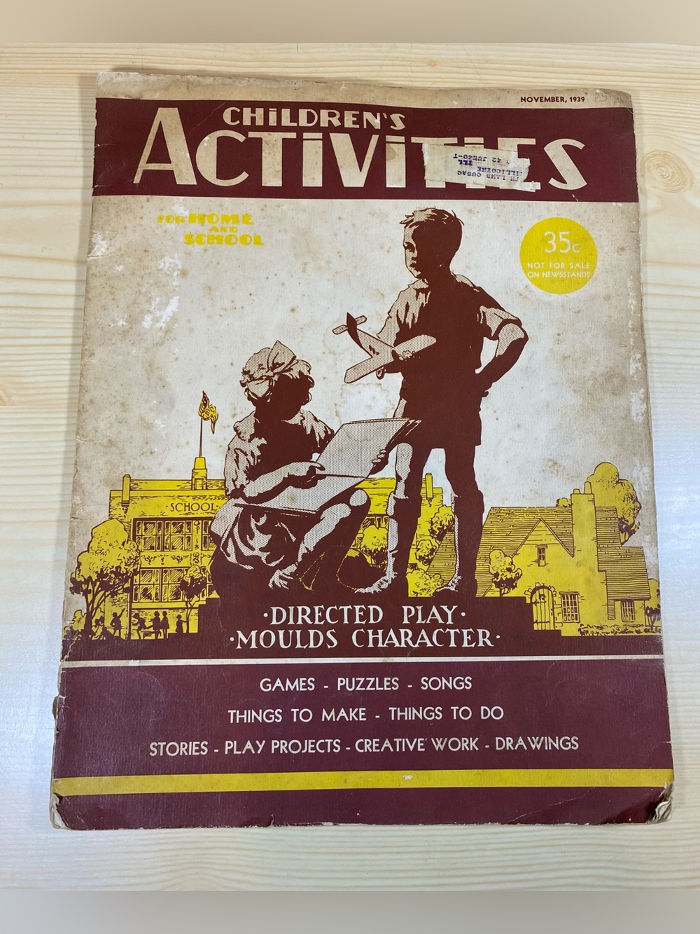 Vintage Children’s Activities November 1939 Magazine Child Training Games Puzzle